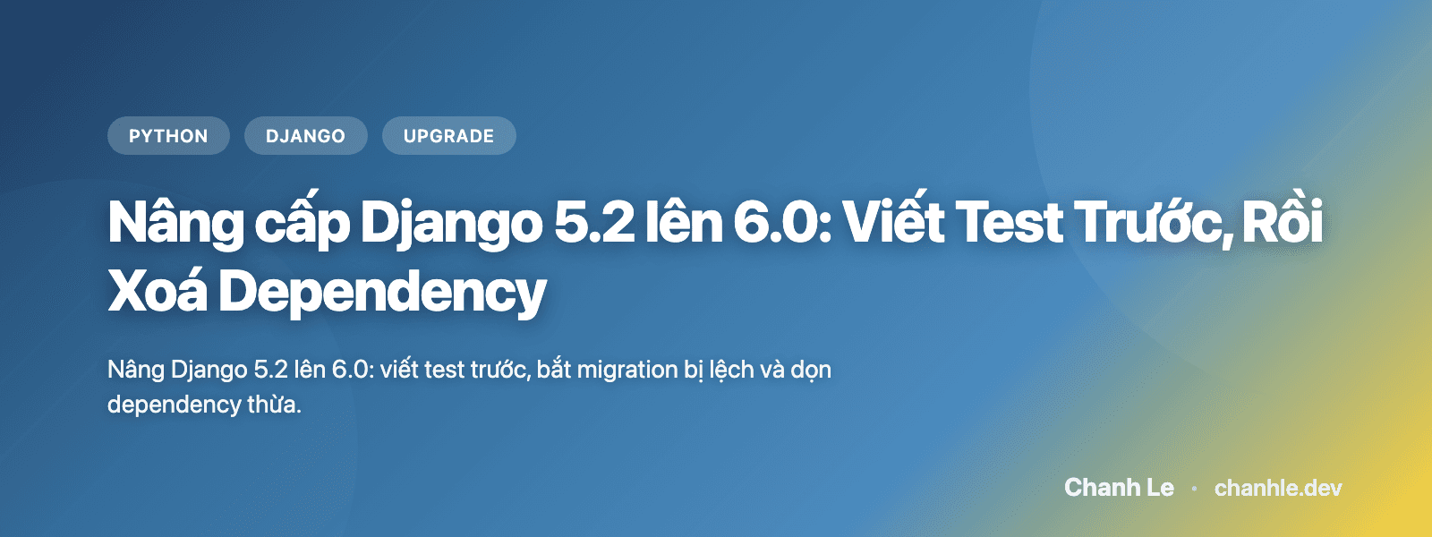 Upgrading Django 5.2 to 6.0: Tests First, Then Delete Dependencies