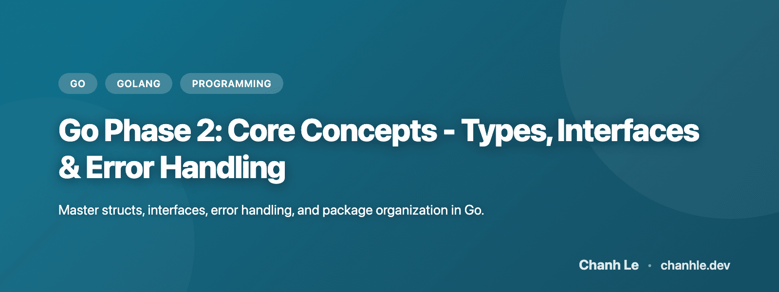 Go Phase 2: Core Concepts - Kiểu Dữ Liệu, Interface & Error Handling