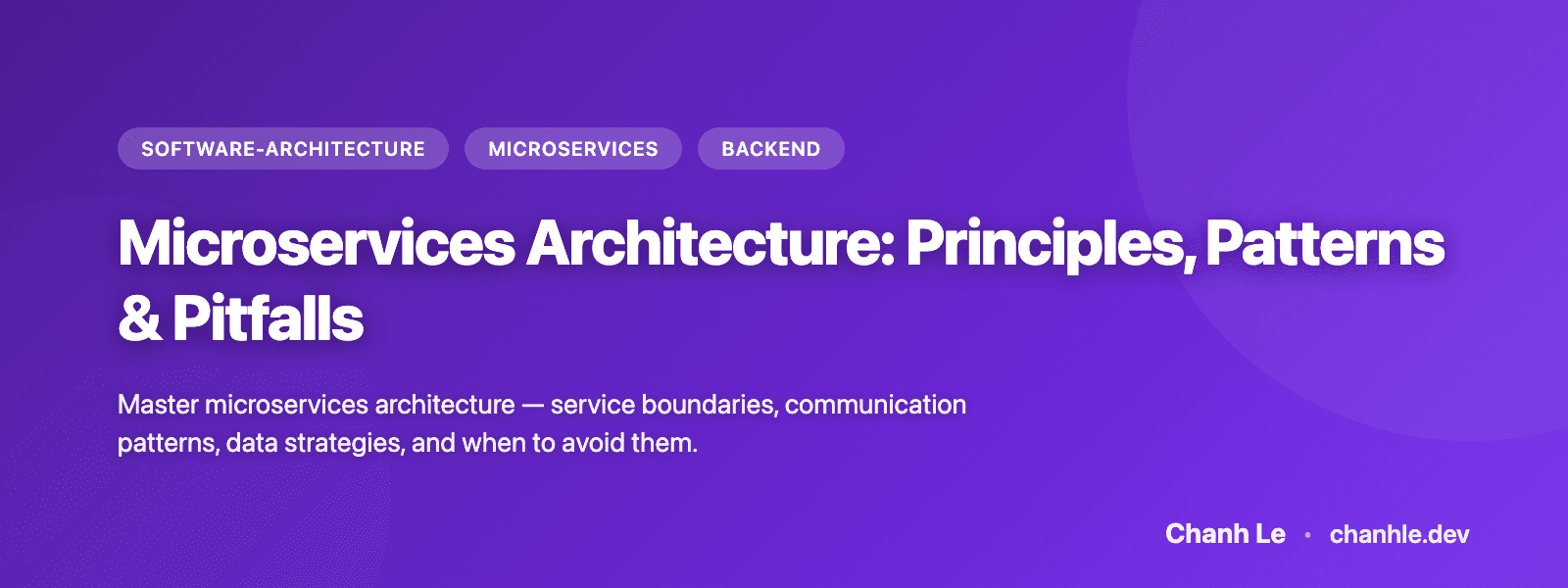 Microservices Architecture: Principles, Patterns & Pitfalls