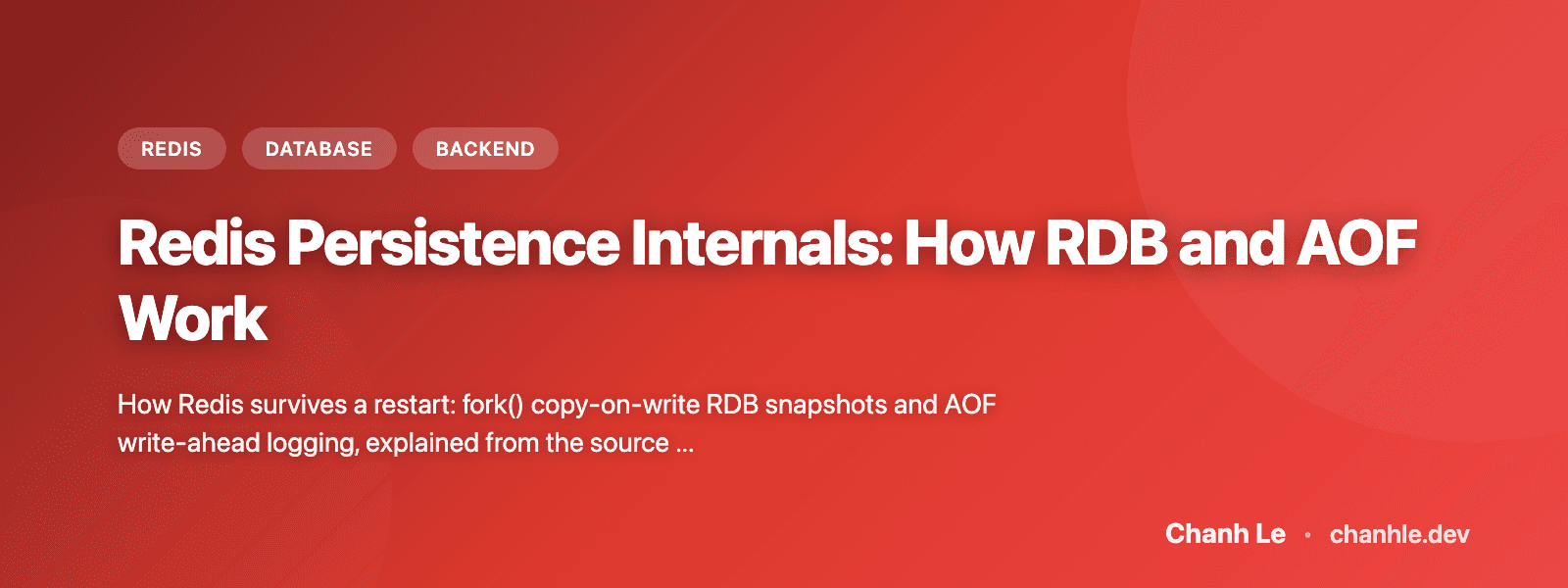 Cơ Chế Persistence Của Redis: RDB và AOF Hoạt Động Như Thế Nào