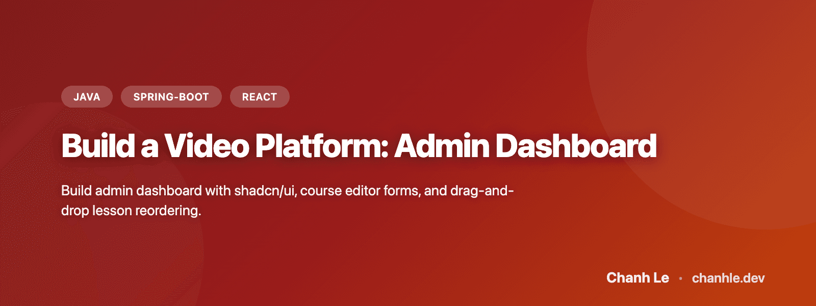 Xây Dựng Video Platform: Admin Dashboard