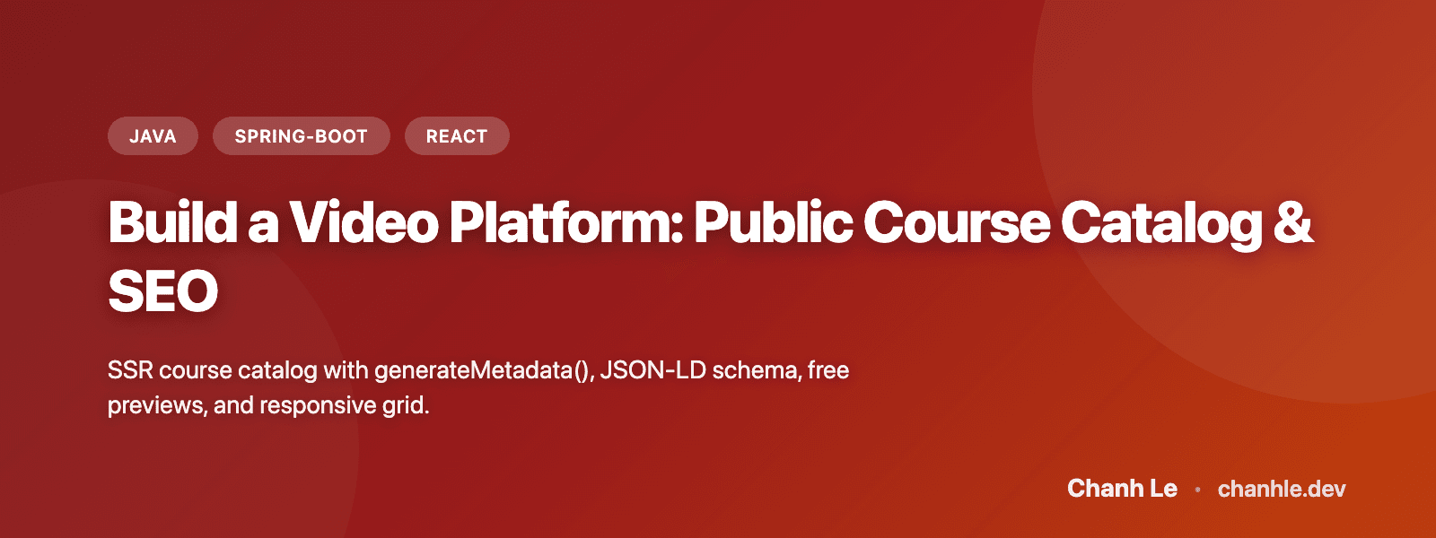 Xây Dựng Video Platform: Public Course Catalog & SEO