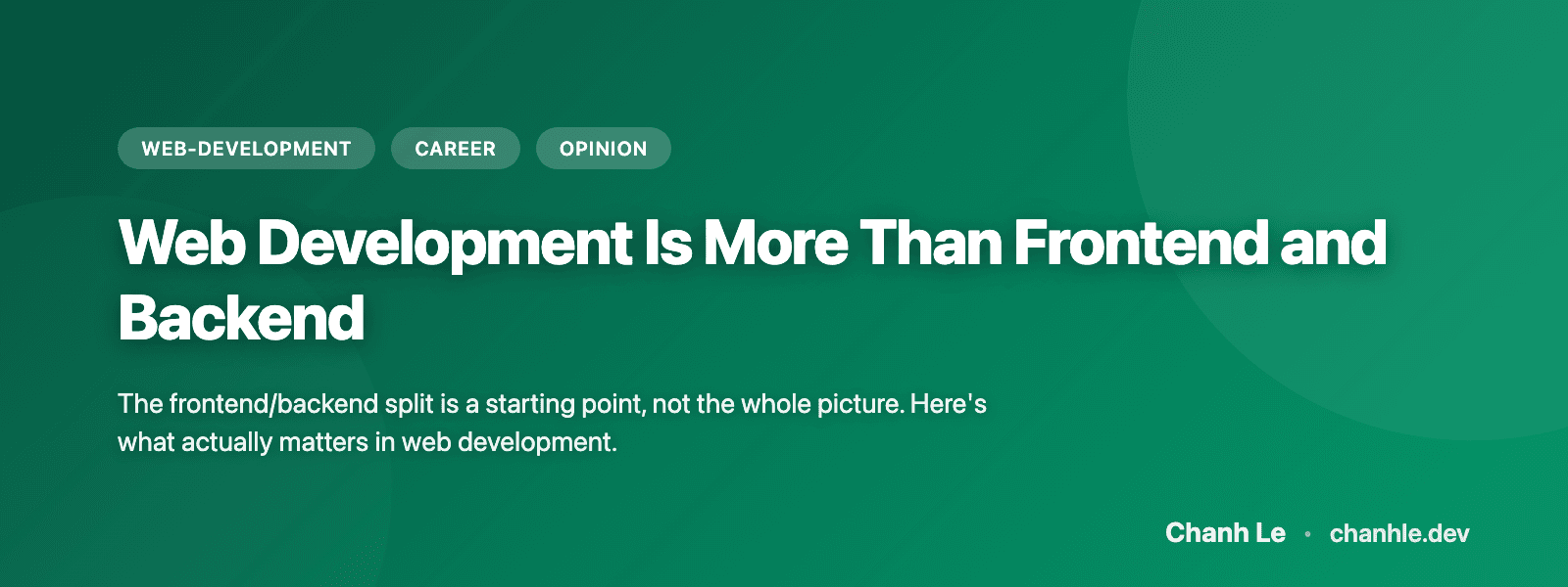 Web Development Không Chỉ Là Frontend và Backend